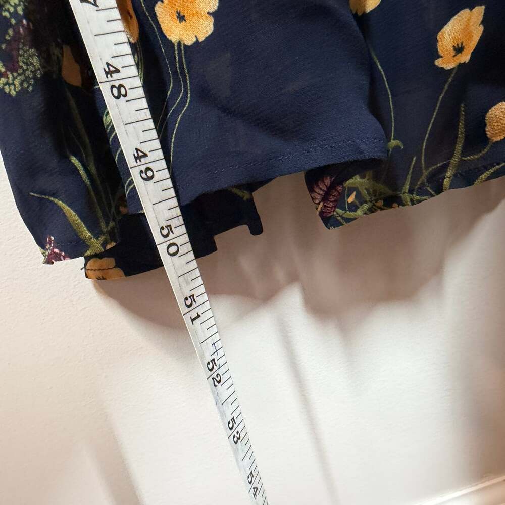 Reformation Nikita Midi Mademoiselle Navy Floral Tank Tie Strap Dress Size 4 - Picture 13 of 15